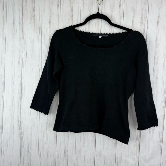 Peruvian Connection black beaded top - Picture 1 of 5